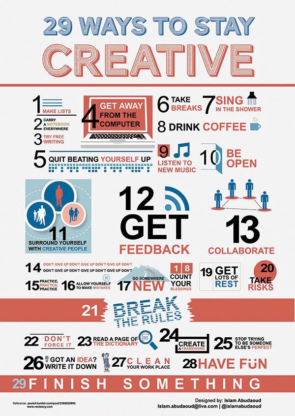 29 Ways to Stay Creative!